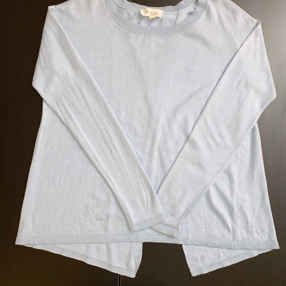 Vince Camino Metallic Trim Split back sweater